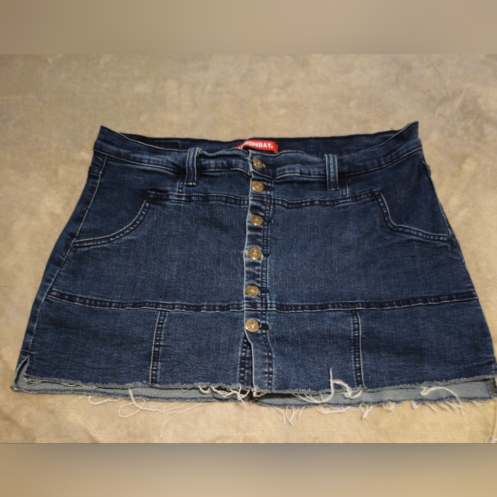 UNIONBAY Dark Blue Denim Skirt